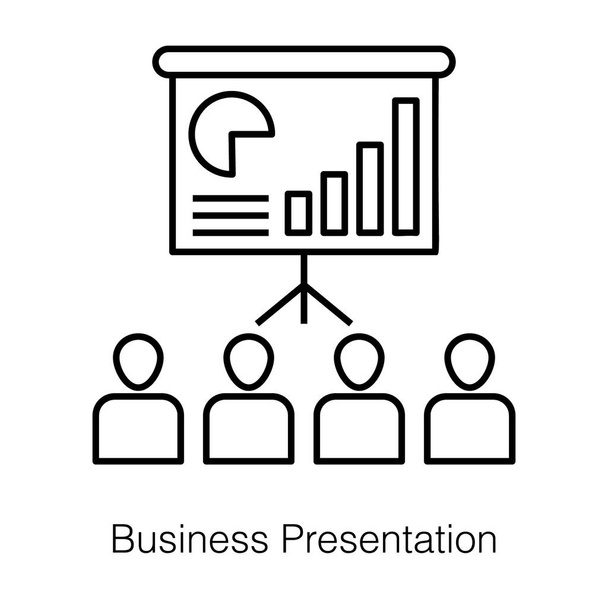 Presentation billboard sign icon. Business presentation element on white background.  - ベクター画像