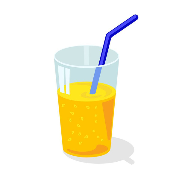 Oranges, mandarines or tangerines and glass of juice. Citrus fruits and beverage. - Vector, Image