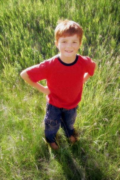 Portrait Of A Young Boy Outside (Outdoors) - Fotografie, Obrázek