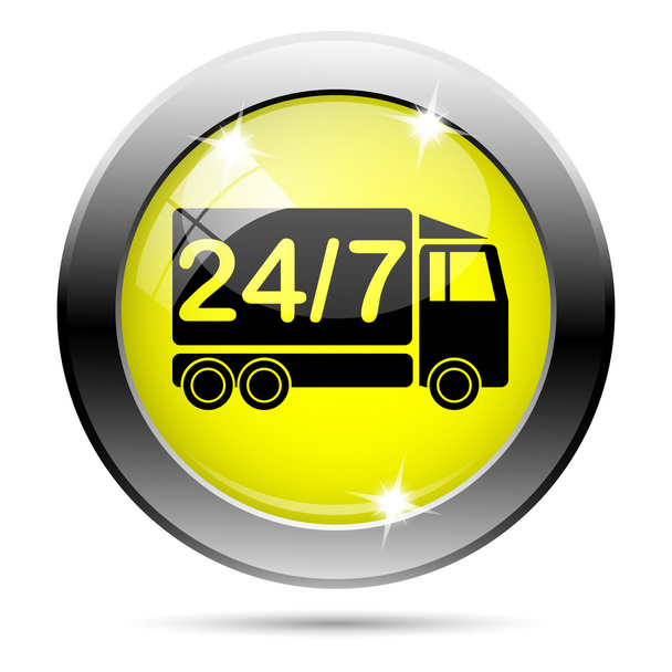 24 7 levering vrachtwagen pictogram - Foto, afbeelding