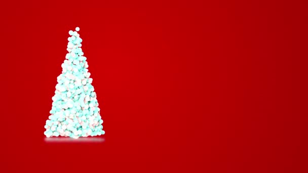 Merry Christmas video greeting card, christmas tree from slow moving particulars - Footage, Video