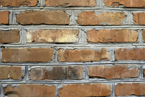 imagem de seção de uma parede de tijolo vermelho velho para um fundo ou textura
 - Foto, Imagem