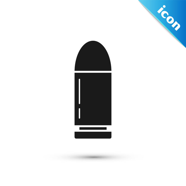 Icono de bala negra aislado sobre fondo blanco. Ilustración vectorial
 - Vector, Imagen
