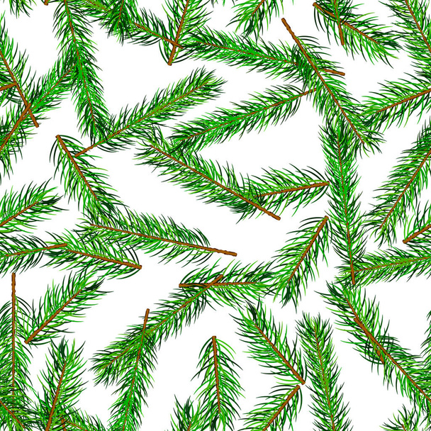 Natal árvore abeto ramo padrão sem costura
 - Vetor, Imagem