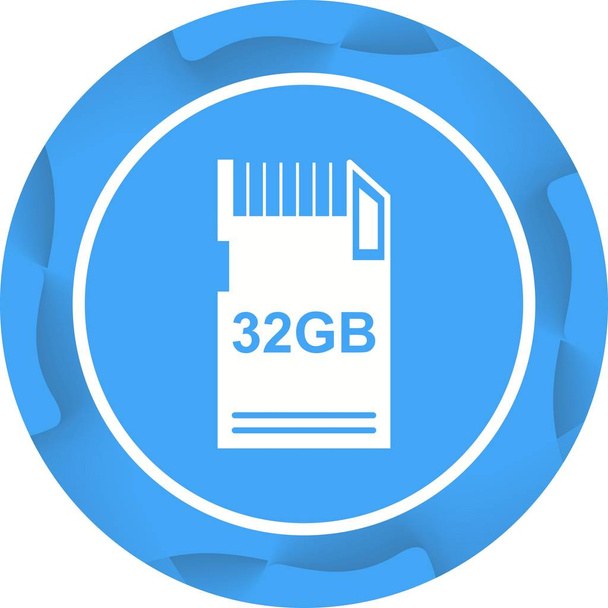 Beautiful SD card Vector Glyph icon - Vettoriali, immagini