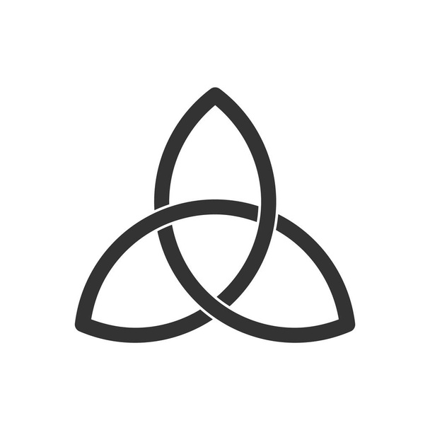 Celtic trinity knot. Triquetra symbol. Three parts unity icon. Ancient ornament symbolizing eternity. Infinite loop sign of interlocking shapes. Interconnected loops make trefoil. Vector illustration. - Vector, Image