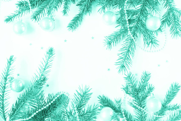 Merry Christmas and Happy new year. Trendy green and turquose color - Фото, зображення
