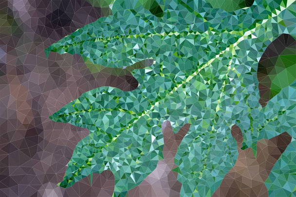 Arkaplan kullanımı için parlak yeşil yaprağın soyut üçgenleri - Fotoğraf, Görsel