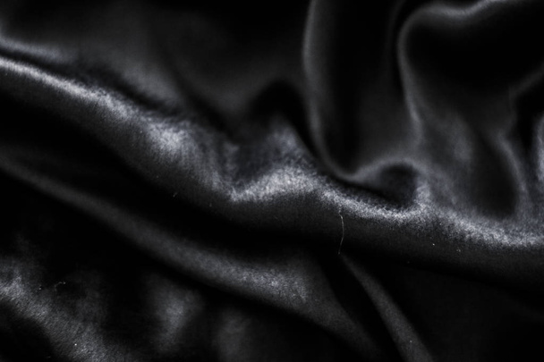Luksusowa czarna miękka jedwabna tekstura tła, wakacje glamo - Zdjęcie, obraz