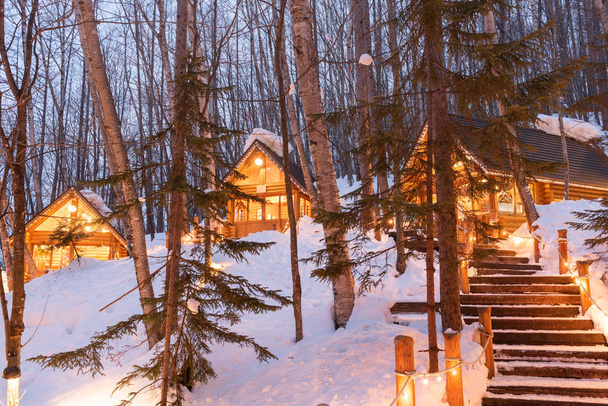 Furano, Hokkaido, Japan winter cabins  - Fotó, kép