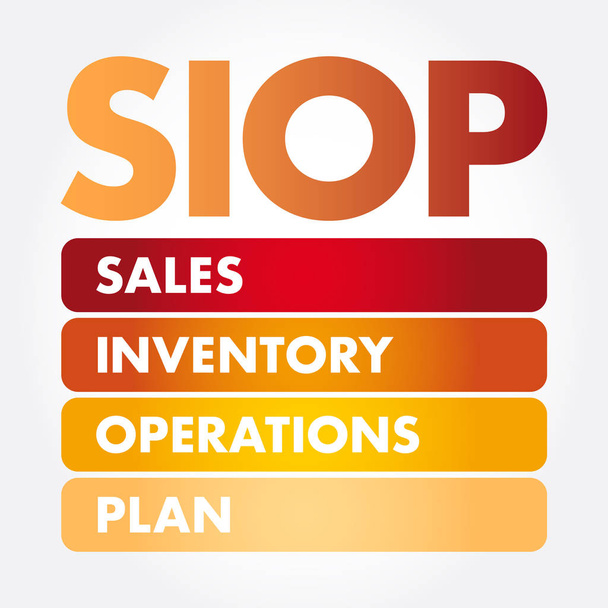 SIOP - Sales Inventory Operations Plan acronym - Vector, Image
