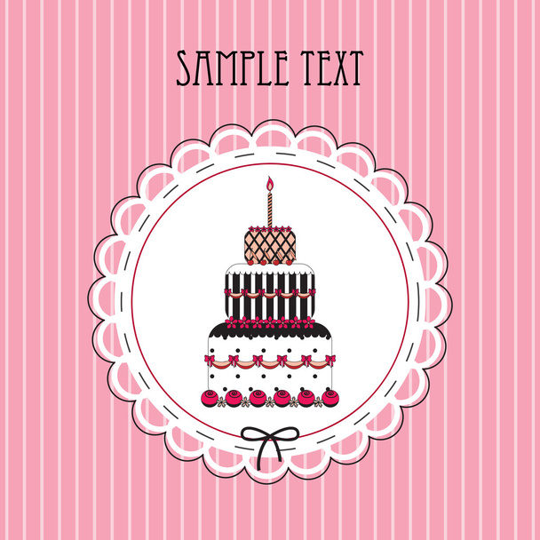 Vector illustration of card with cake - Vector, afbeelding