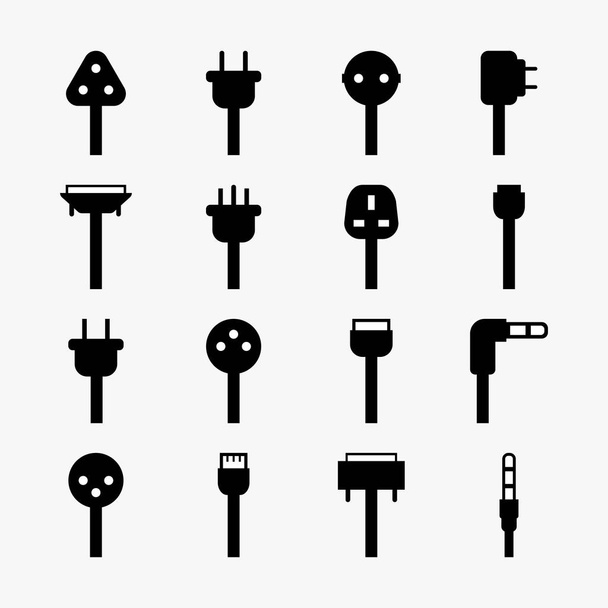 Cable wire icon set vector - Vector, Image