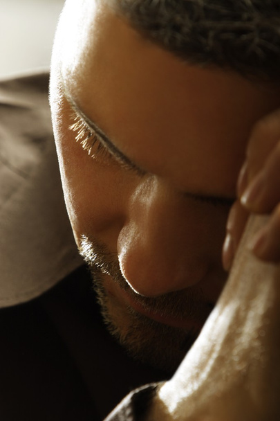 Close Up Of A Man Praying - Foto, Bild
