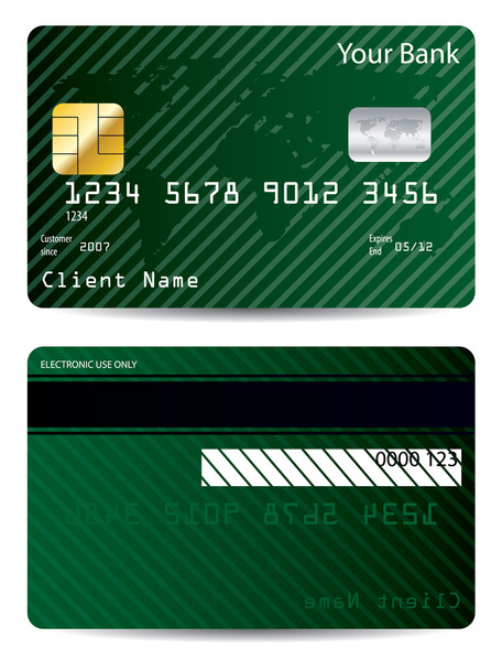 pruhovaný svět kreditní karty návrh - Vektor, obrázek