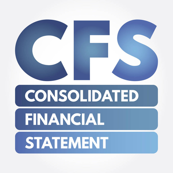 Cfs - ακρωνύμιο ενοποιημένης οικονομικής κατάστασης - Διάνυσμα, εικόνα
