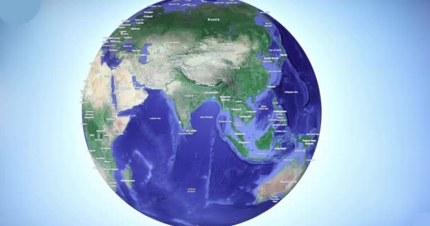 Mavi arkaplanı dönen dünya küresi - Video, Çekim