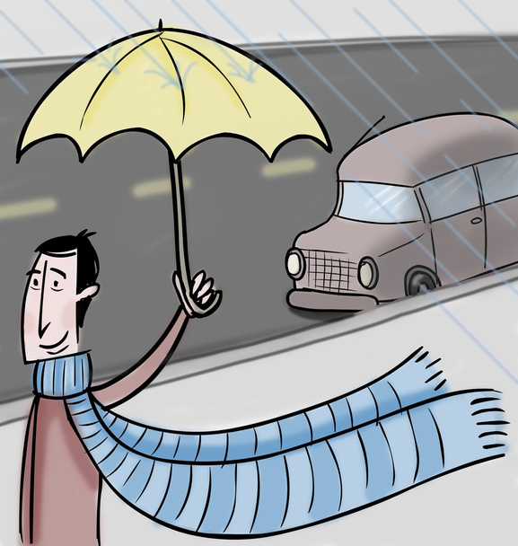 muž v dešti - Fotografie, Obrázek