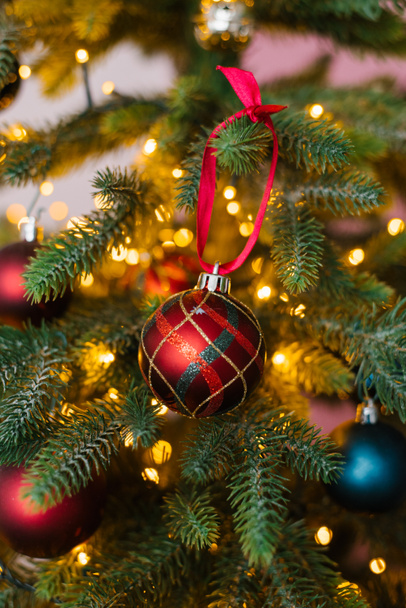 Beautiful red ball, Christmas tree toy - Photo, Image