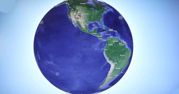 Země zeměkoule s modrým pozadím rotující - Záběry, video