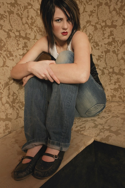 Portrait Of Woman Sitting - Φωτογραφία, εικόνα