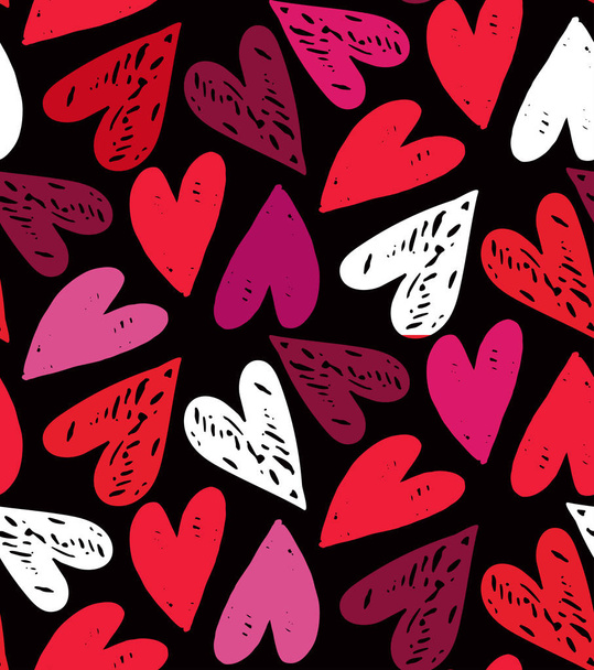 Seni seviyorum - Sevgililer Günü - Kalp arka plan desen sanatı. El çizimi aşk kartpostalı - Vektör, Görsel