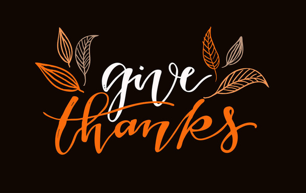 Dankjewel - Gelukkige Thanksgiving dag - met de hand getekend briefkaart sjabloon banner - Vector, afbeelding