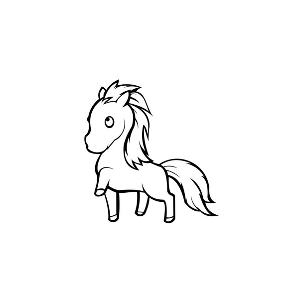 Illustrazione vettoriale cavallo pony, pony Carino cartone animato Unicorno su sfondo bianco
 - Vettoriali, immagini