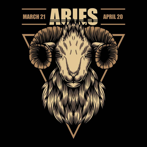 Aries zodiac vector illustration for your company or brand - Vector, Image