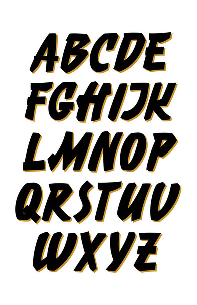 Retro calligraphy hand lettering font. Vector alphabet - Vettoriali, immagini