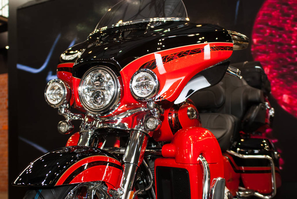american motorcycle red black closeup - Photo, Image