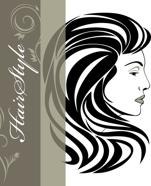 Retrato de mujer elegante. Banner de peinado
 - Vector, imagen