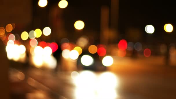 Traffic Cars Bokeh Lights At Night - Footage, Video