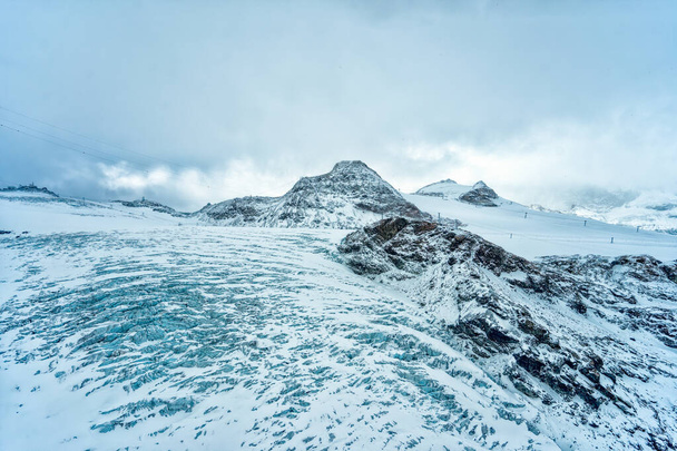 Massive glacier in Zermatt Matterhorn Swiss Alps area - Photo, Image