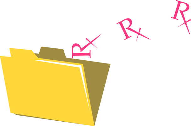 Folder and prescription symbols - Vector, imagen