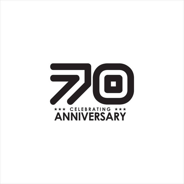 70th year celebrating anniversary emblem logo design - Vector, Image