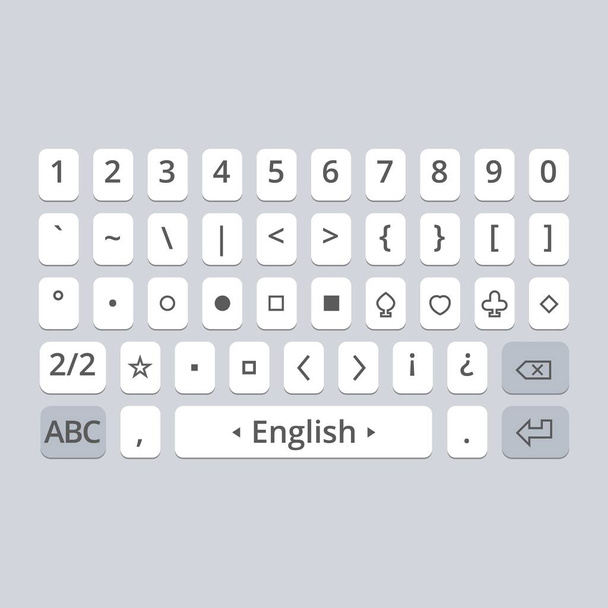 Mobile vector keyboard for smartphone. Symbols set - Vector, Image