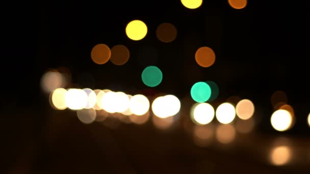  Traffic Cars Bokeh Lights At Night - Footage, Video