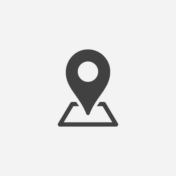 Pin map icon in flat style. Gps navigation vector illustration o. N isolated background. Target destination business concept - Vector, Image