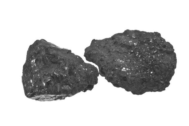 carbón aislado sobre fondo blanco - Foto, Imagen