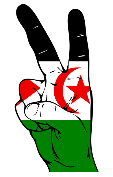 ειρήνη σημάδι η σημαία της Δυτικής Σαχάρας - Φωτογραφία, εικόνα