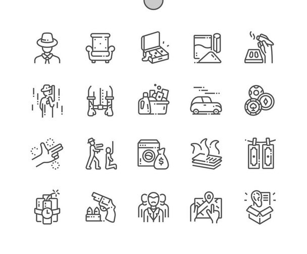 Mafia Well-crafted Pixel Perfect Vector Thin Line Icons 30 2x Grid for Web Graphics and Apps. Simple Minimal Pictogram - ベクター画像