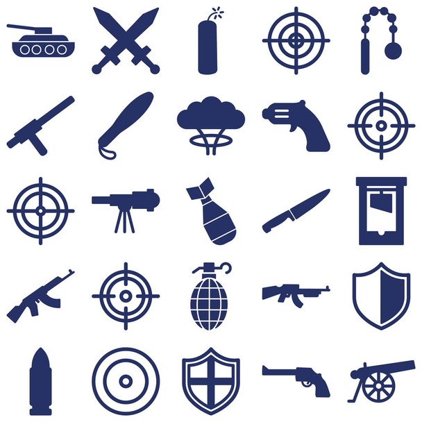 Conjunto de iconos de vectores aislados de armas: cada icono puede modificar o editar fácilmente
 - Vector, Imagen