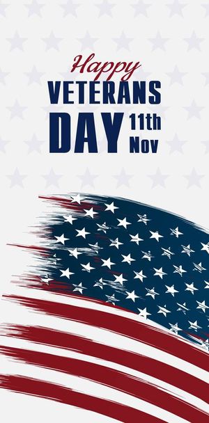 Vertical modern design banner template in veterans day style. Beautiful design and layout - Διάνυσμα, εικόνα