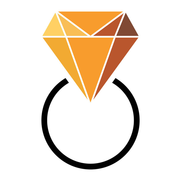 Anillo de diamante vector icono plano. Símbolo web. Ilustración de pictograma de color perfecto sobre fondo blanco
 - Vector, imagen