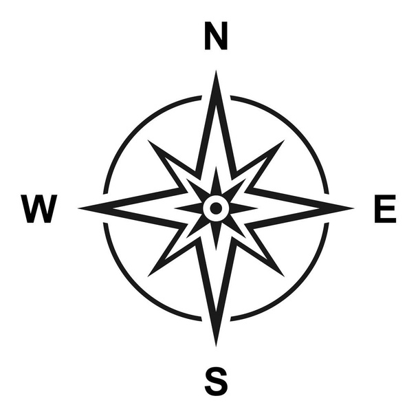 Bussola icona piatta moderna con simbolo nord, sud, est e ovest isolato su sfondo bianco
 - Vettoriali, immagini