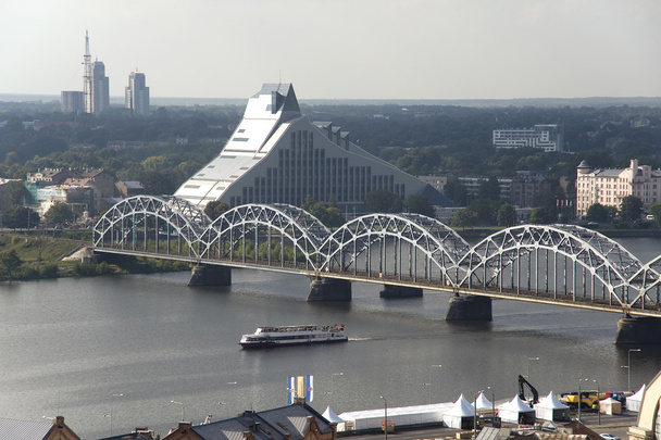 Riga. het bovenaanzicht op nationale bibliotheek - Foto, afbeelding