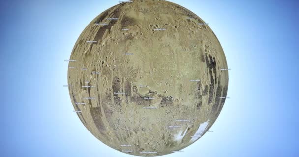 Mapa rotujícího globusu planety Mars - Záběry, video
