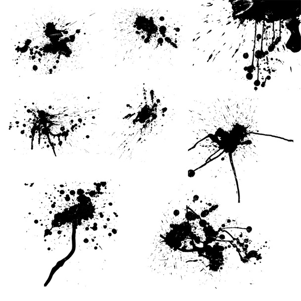 Set Of Original Vector Ink Drops - Vector, Image