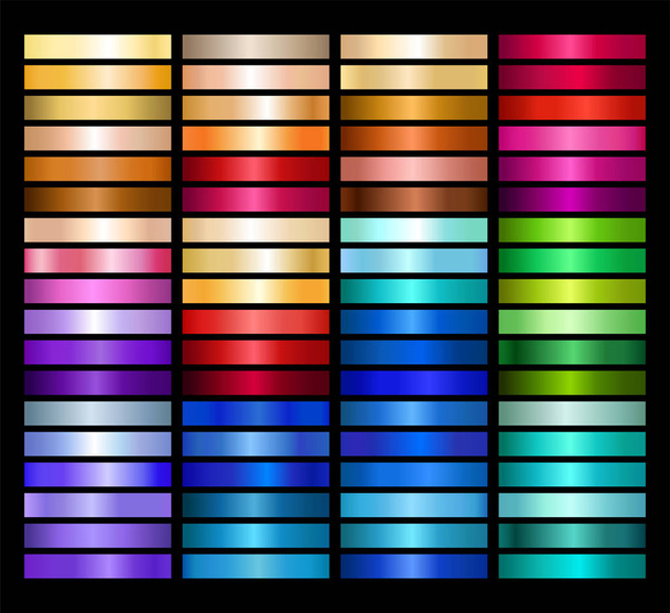 Metal Gradient kokoelma jokaisen värin Swatches - Vektori, kuva